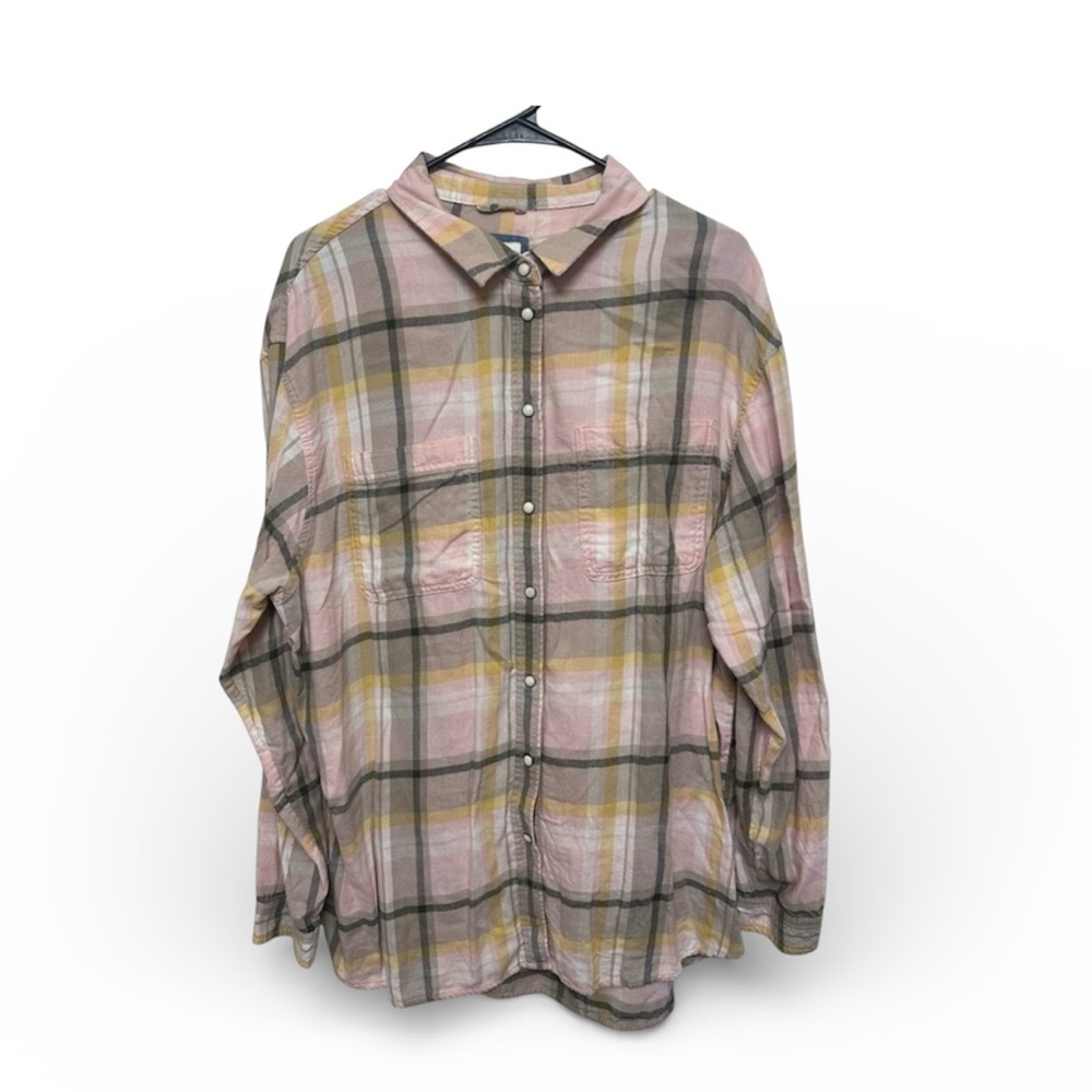 American Eagle‎ Outfitters Pink and Yellow Plaid Shirt